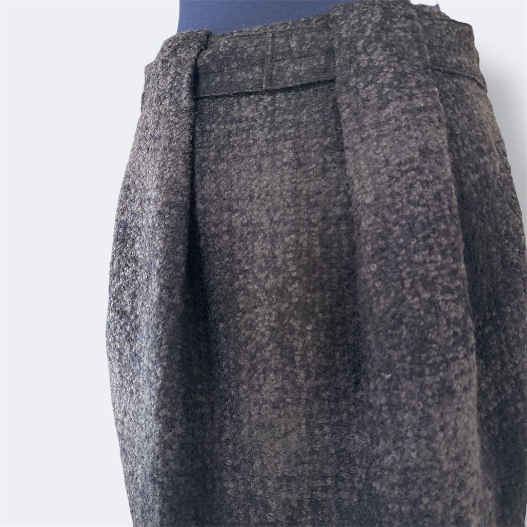 PRADA ウール　ツイード　タイトスカート　リボンベルト付き　ペンシルスカート