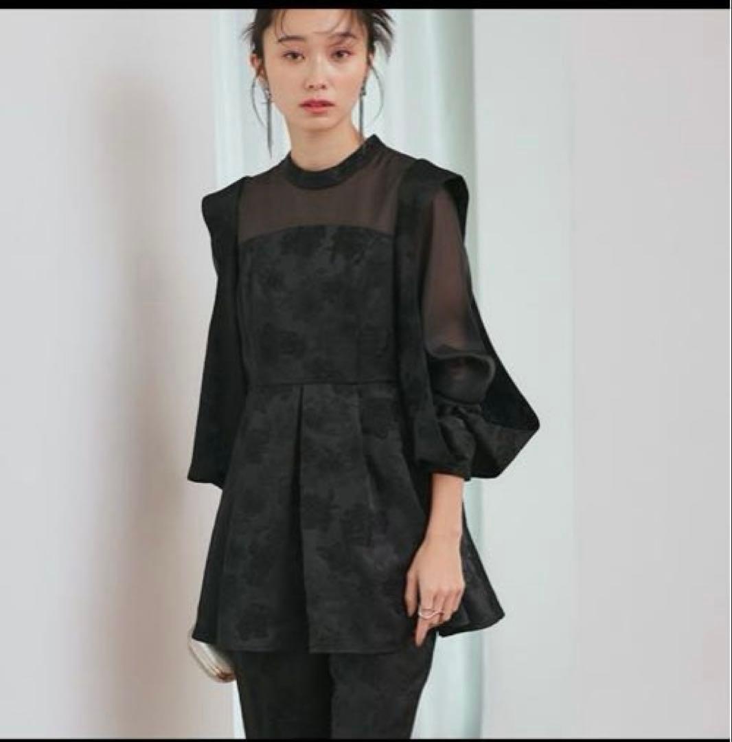 【未使用品】シースルーブラックパーティードレス