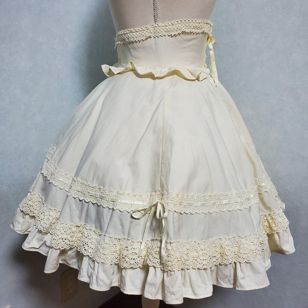 希少 BABY, コルセットスカート 生成 アイボリー