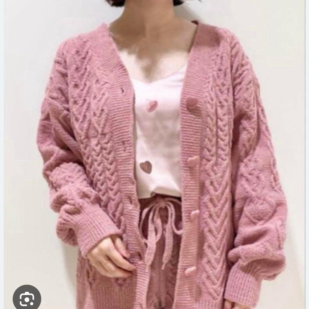 ジェラピケ バレンタイン ハートアラン カーディガン ショーパンセット