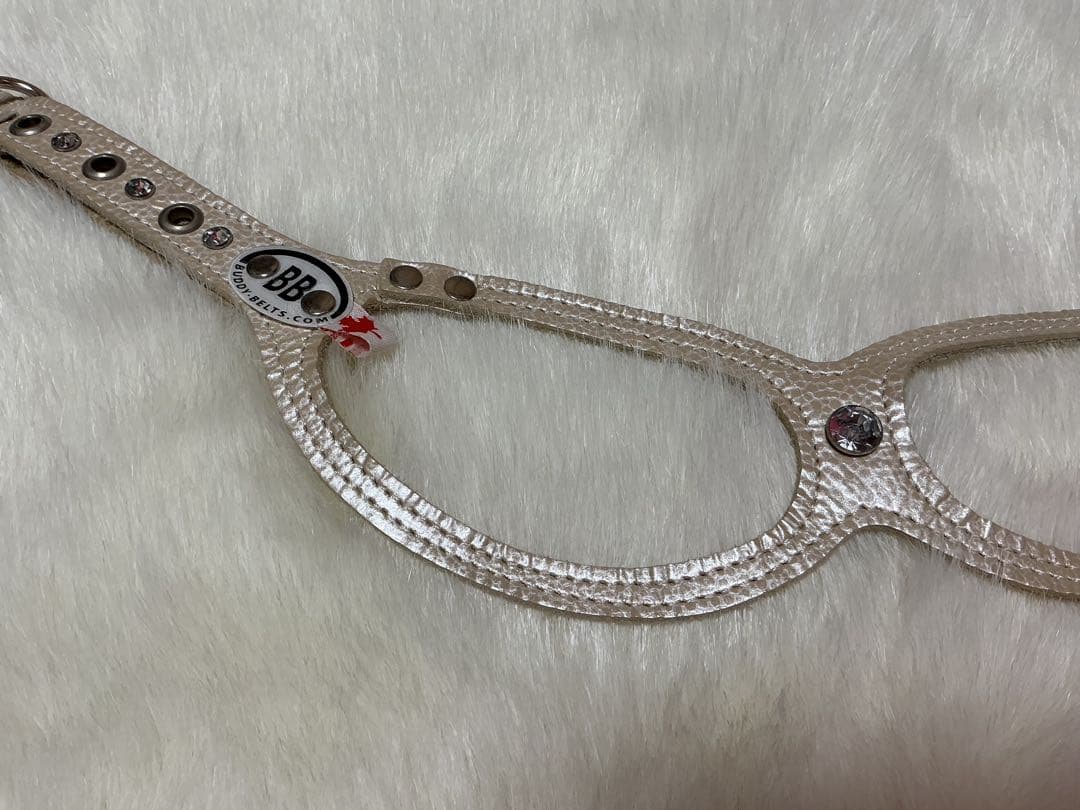 BUDDY BELT 3.5 パールベージュラインストーン付き