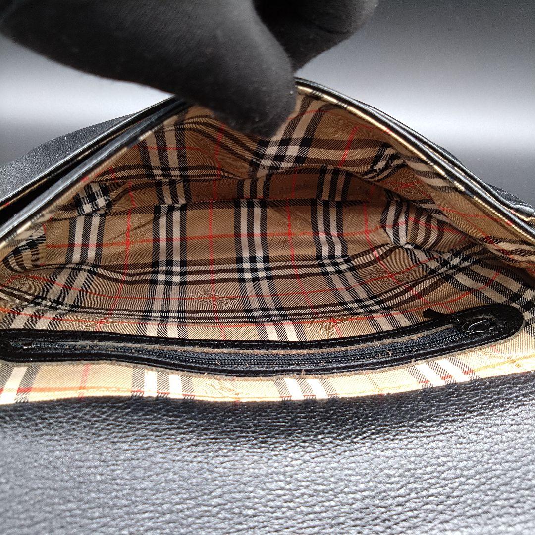 BURBERRY ショルダーバッグ ブラック ノバチェック レザー ペットボトル