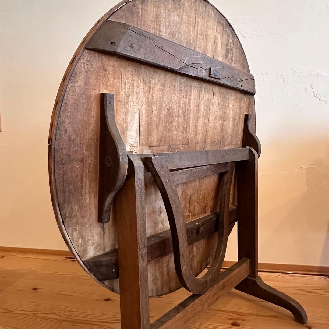 アンティーク　ワインテーブル　テイスティング　フランス　ヴィンテージ　ラウンド