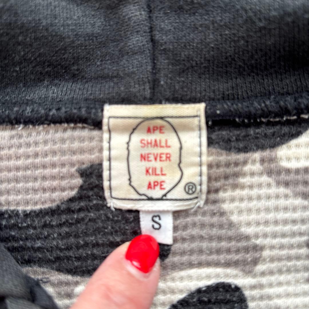 A BATHING APE エイプ ジップパーカー ririジップ 裏地カモ柄S