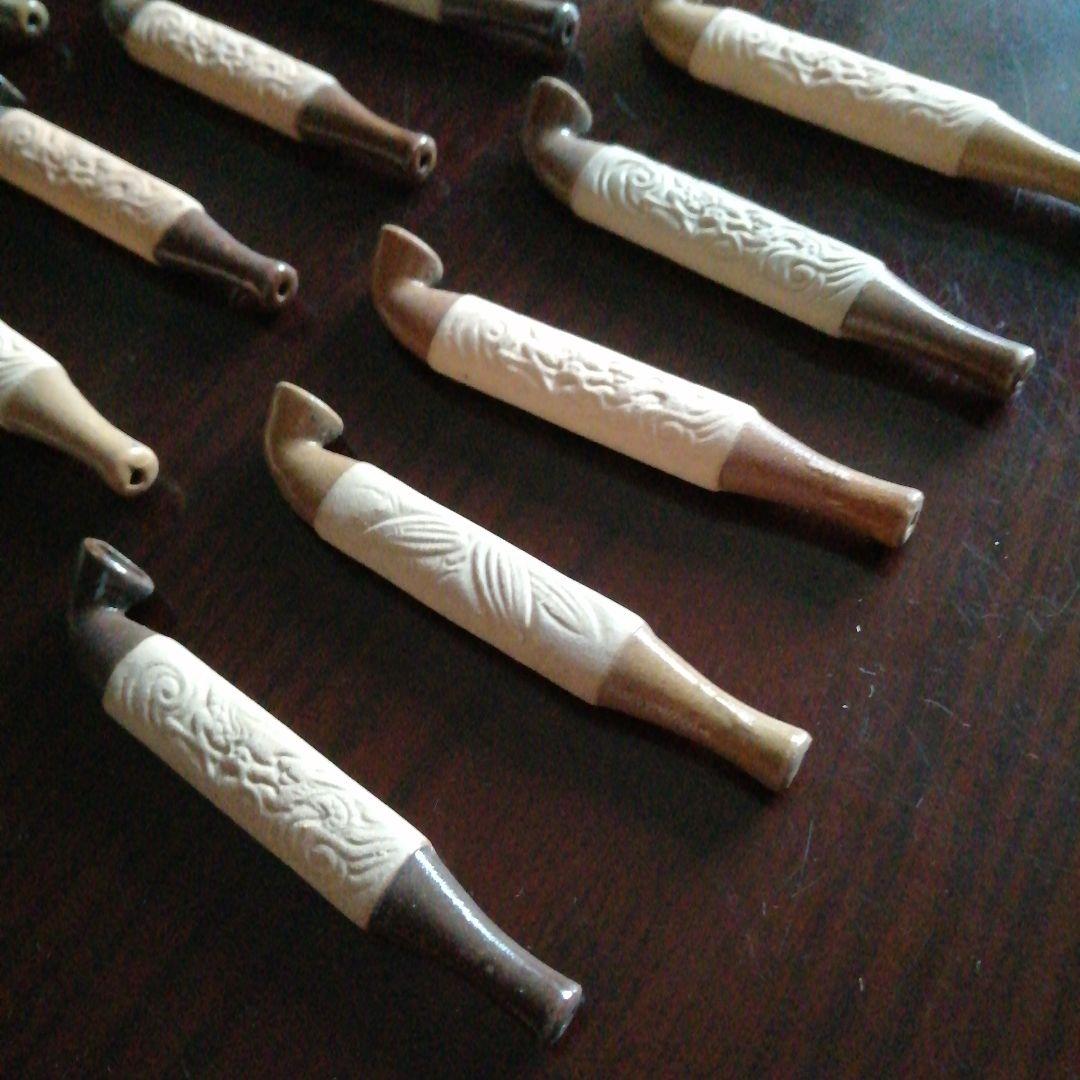 美濃焼　陶器製煙管　20本　10cm　昭和初期