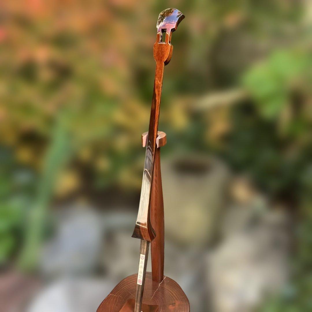 三線　棹　黒檀系　名工　岸本尚登作