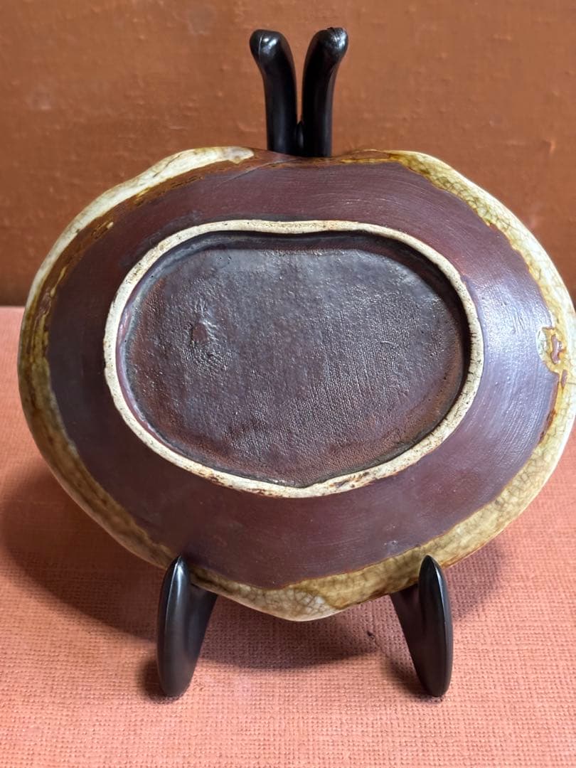 初期鍋島錆緑釉蕪形五寸皿　検松ケ谷