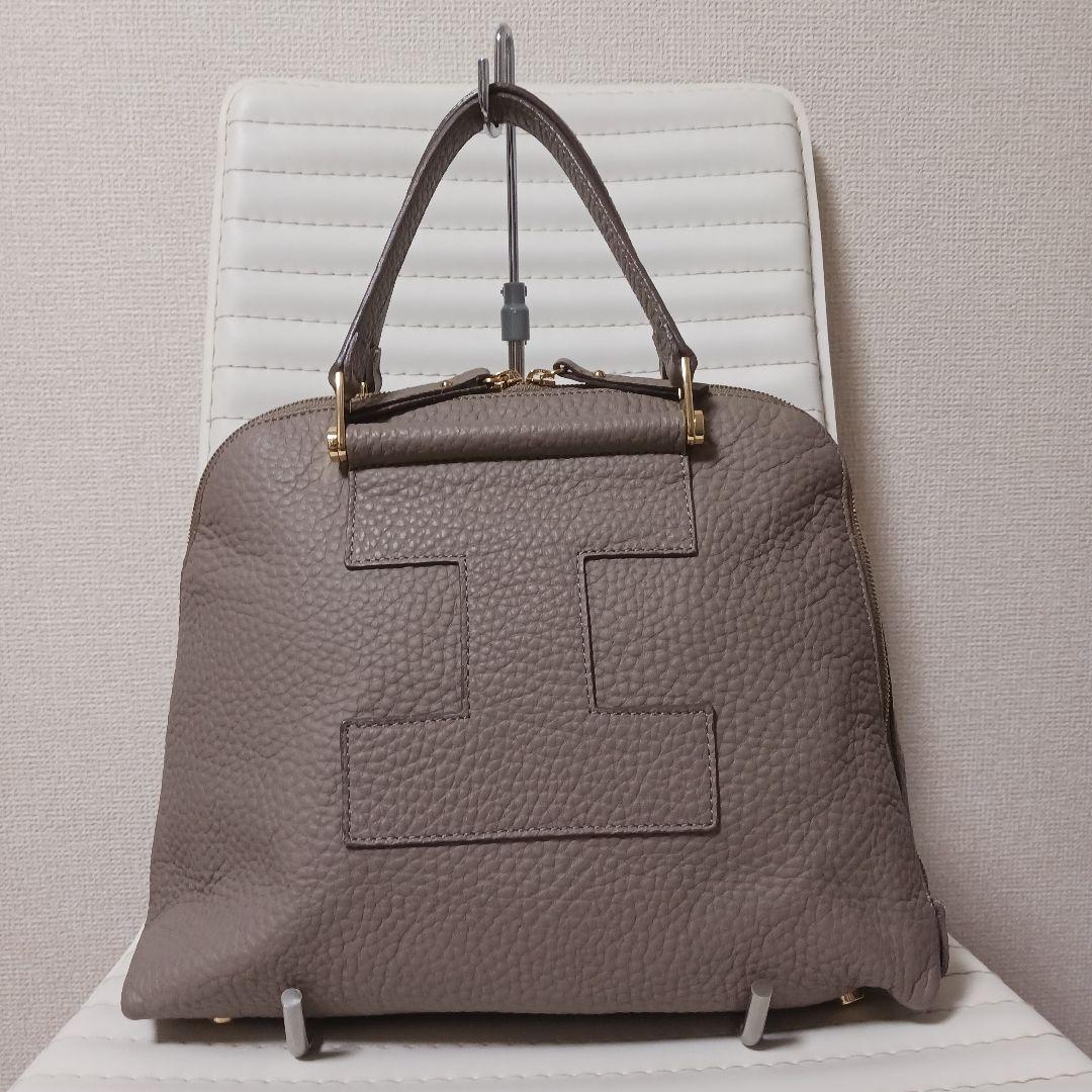 2974【極美品・保存袋付】IACUCCIギブリレザートート　グレージュ　M