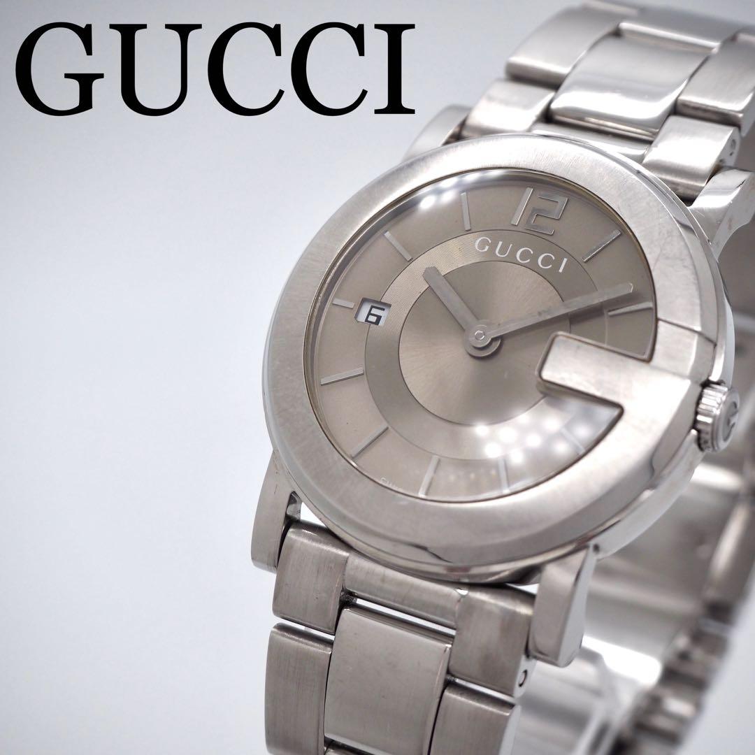 専用174 稼働 GUCCI 時計　メンズ Gフェイス 箱付き　101J グレー