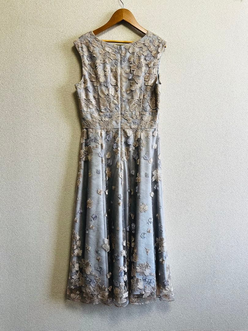 【美品⭐︎】グレースコンチネンタル バイカラーフラワーチュールワンピース グレー