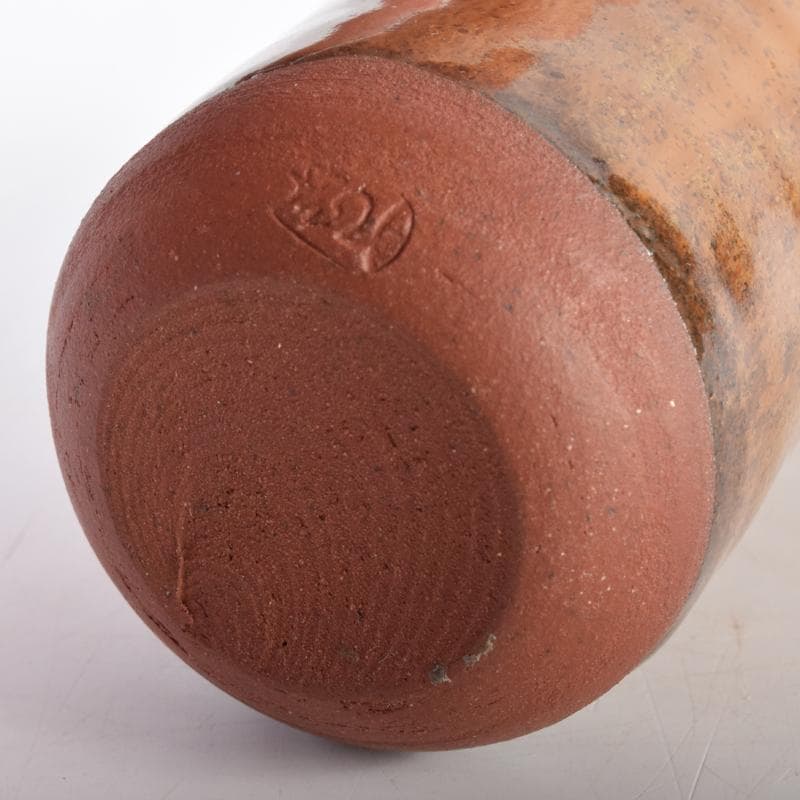 茶道具　高取焼　肩衝茶入　在銘　仕覆付　共箱　V　7028