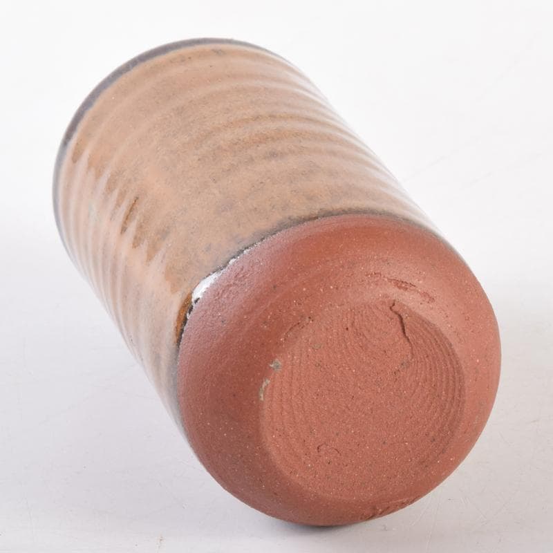 茶道具　高取焼　肩衝茶入　在銘　仕覆付　共箱　V　7028