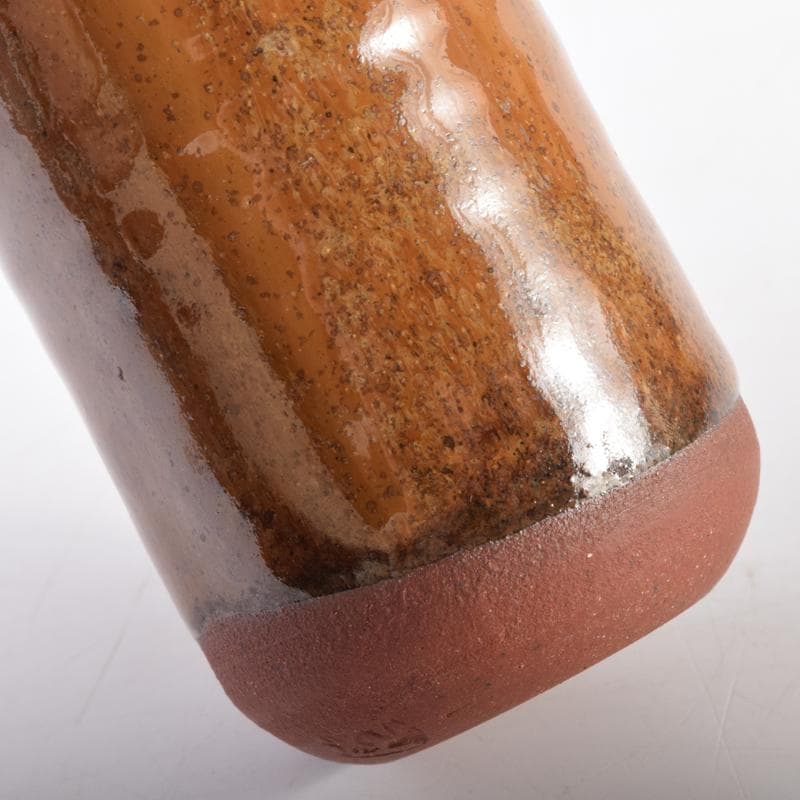 茶道具　高取焼　肩衝茶入　在銘　仕覆付　共箱　V　7028