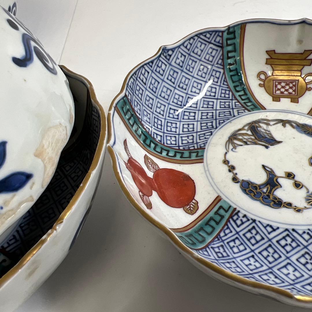 古伊万里　膾皿　17枚　直径15.2㎝　東な7-1201②