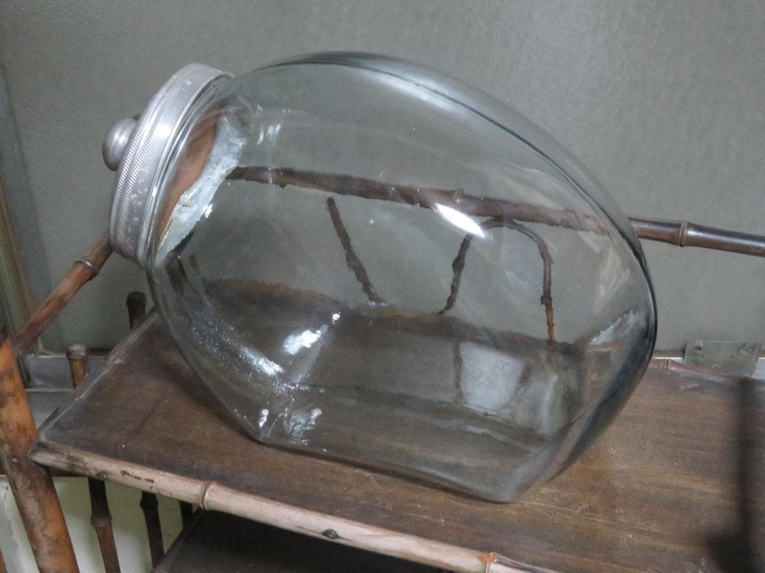 ◆393◆【昭和レトロ】蓋付ガラス 駄菓子瓶 アルミ蓋 アルミ蓋