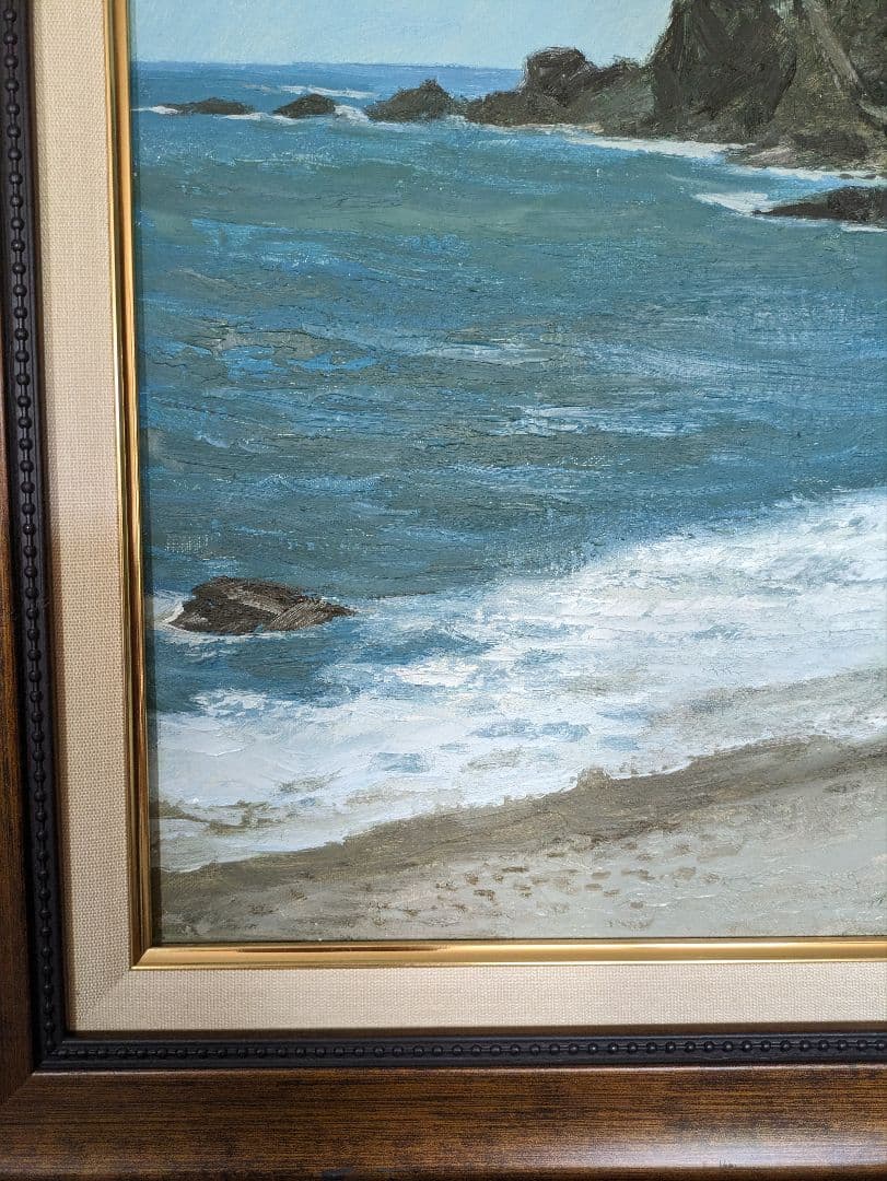 神貞一作　油彩画F8号　肉筆