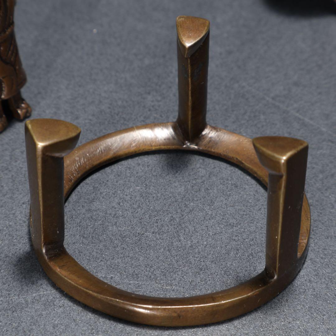 【茶道具】七種蓋置　唐銅　和雲　共箱　R1625N3