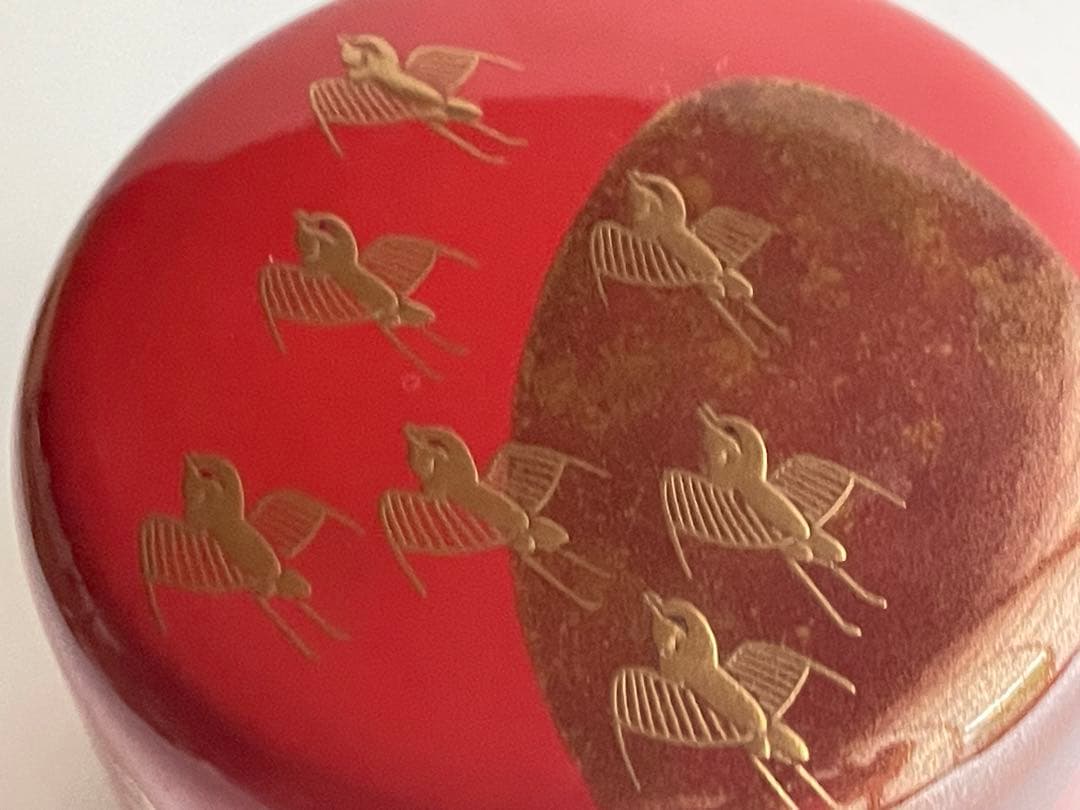 茶道具　三代　清石　川谷内正廣　月と千鳥棗　共箱