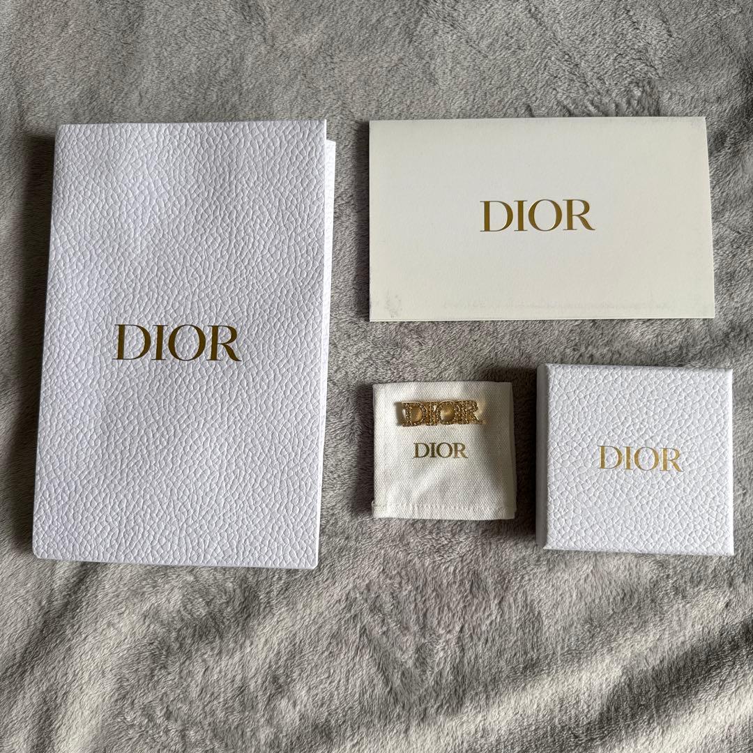 Dior ロゴブローチ クリスタル付き