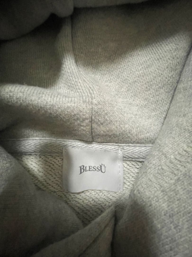 BlessU グレー フード付きパーカー