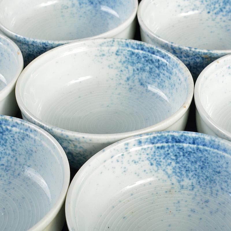 和食器　染付　吹墨文小皿　十二客　書付箱　V　R7437