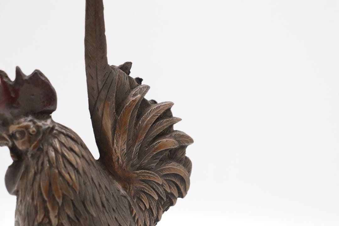 時代　銅製　鶏　オブジェ　置物　送料込み250807