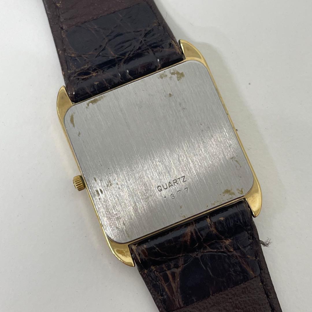 【TK】OMEGA オメガ　DeVile スクエア　クォーツ腕時計　不動