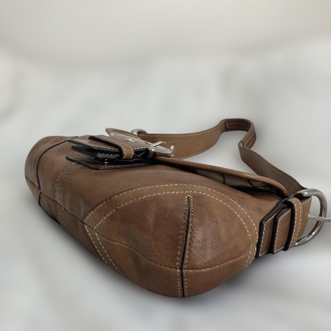 【美品】コーチ ソーホー ワンショルダー ハンドバッグ レザー キャメル