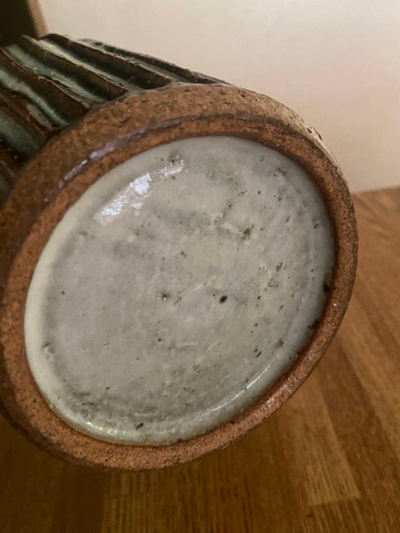 陶器　花器　島根県松江　袖師窯 尾野友彦　しのぎ