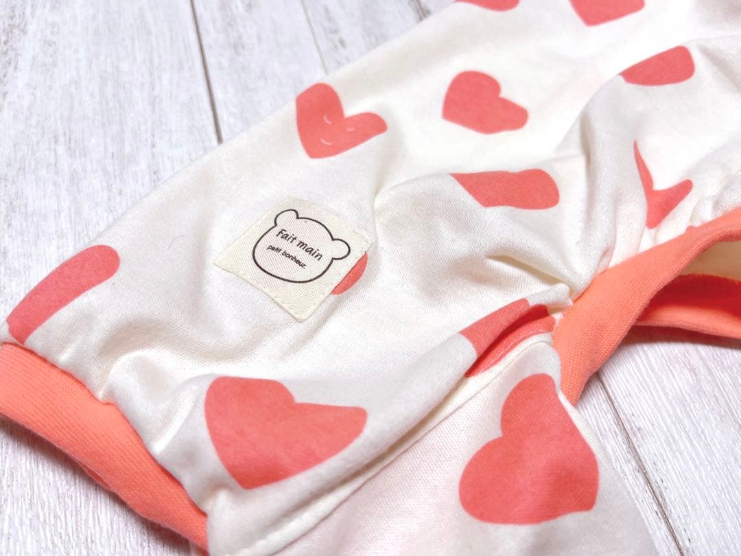 犬服 ハート柄ロンパース スカーレット DM