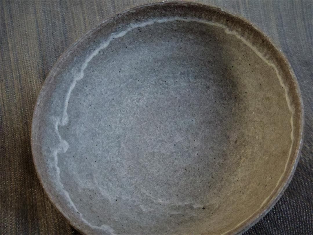 希少★金重有邦【師：金重素山、金重陶陽】★灰釉茶碗★黒田陶苑個展作品