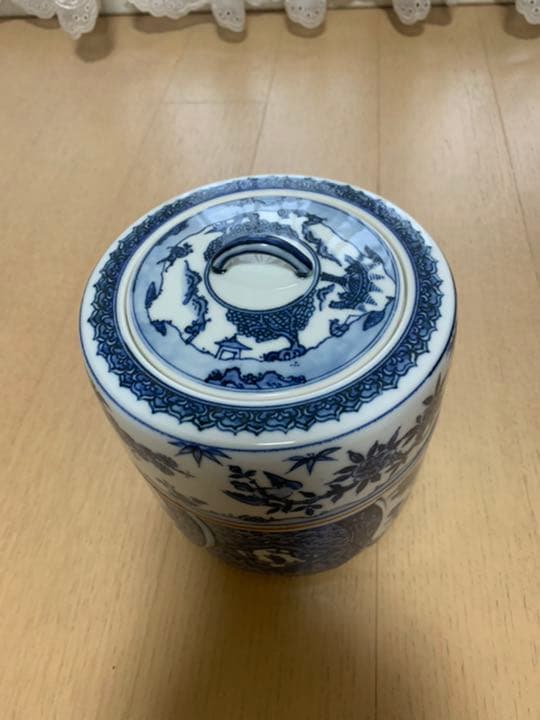 茶道具　曽根幸風作　染付棯瑞祥 水指