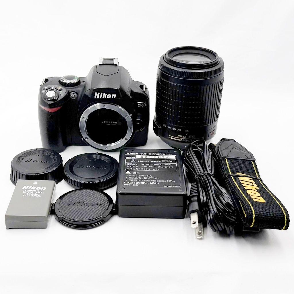 ニコン Nikon D40 55-200mm 望遠レンズセット 一眼レフ カメラ