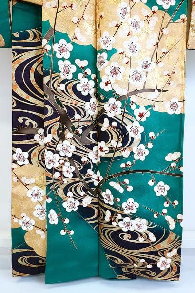 ★専用★美品 振袖 緑 枝梅 雲取 流水 金彩加工 身丈160cm お洒落