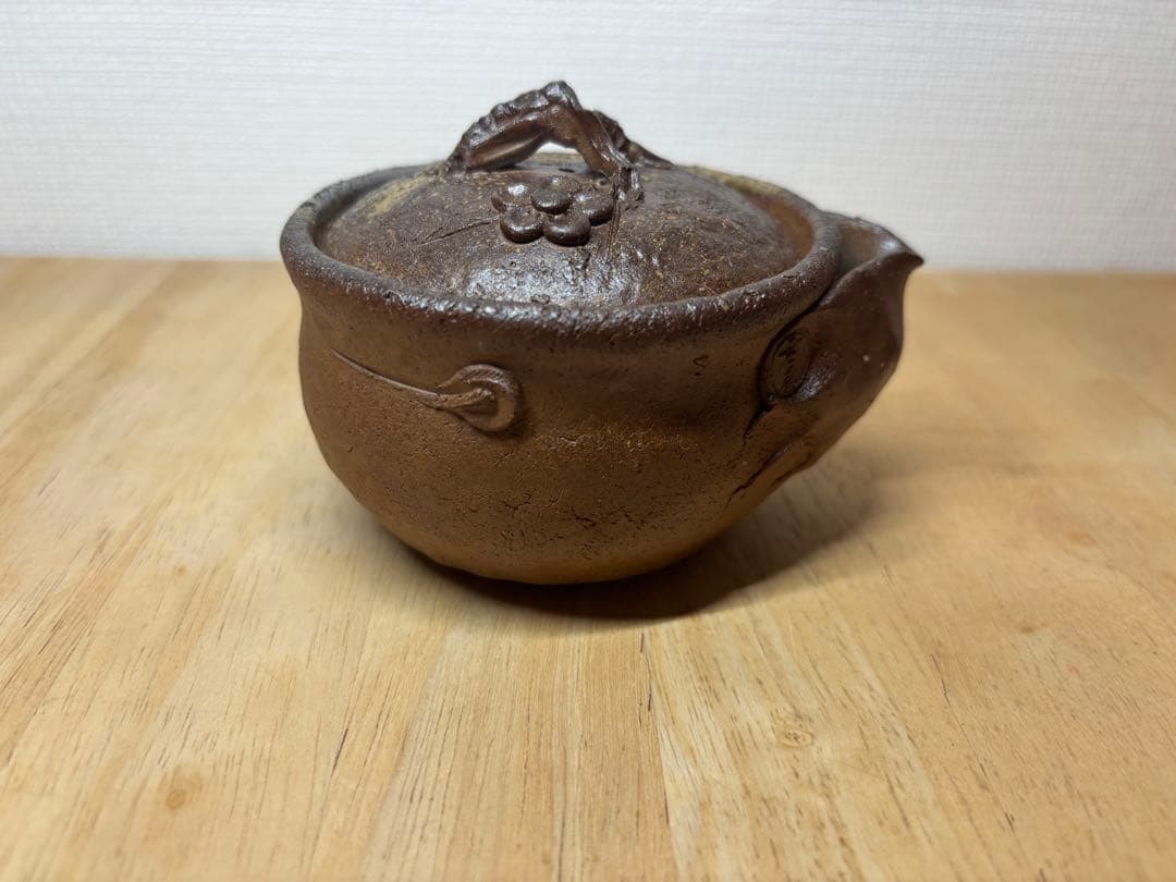 ㊺備前焼 宝瓶 登り窯 梅 うめ ウメ 手びねり 急須