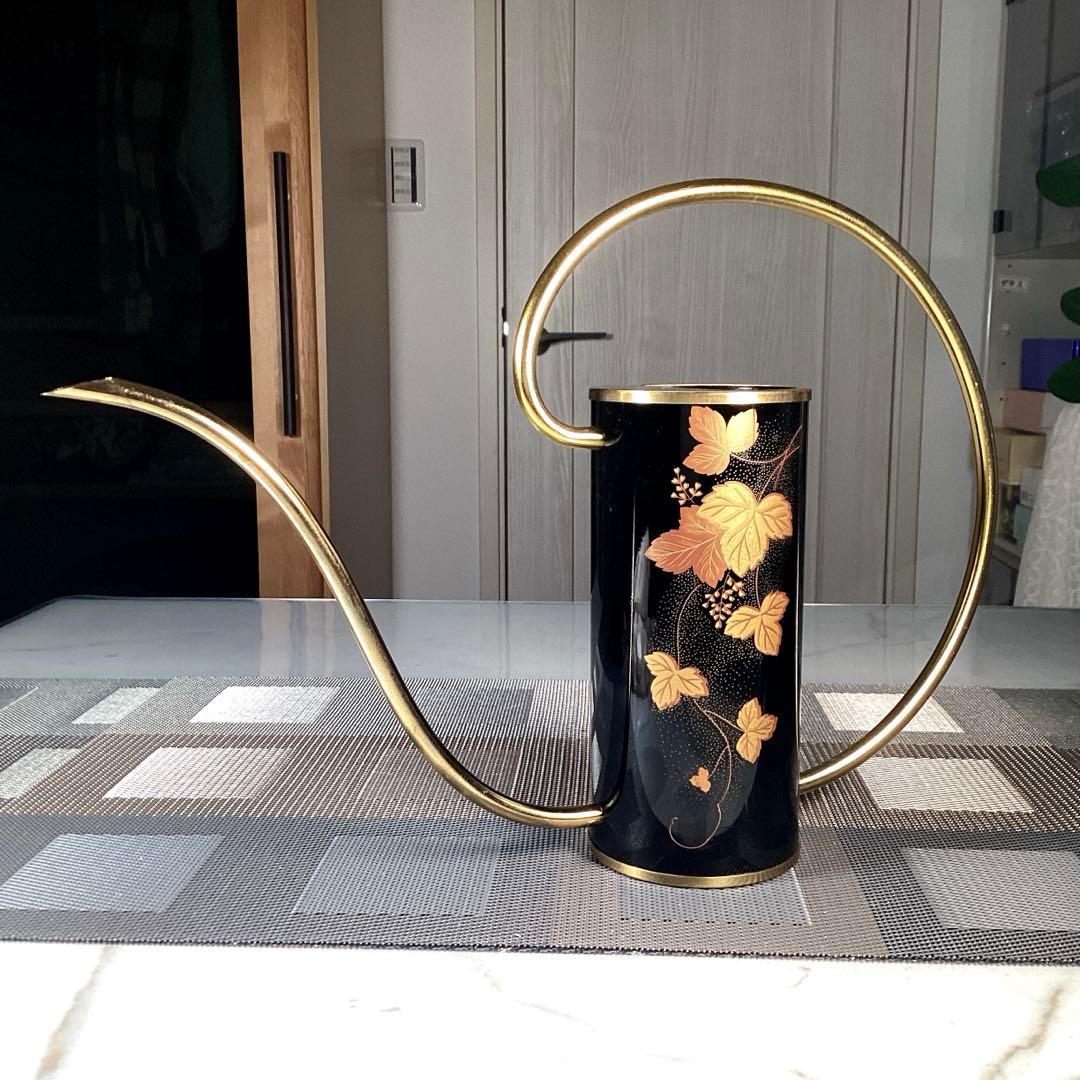 『未使用•痛み』　会津塗　ジョウロ　金彩絵