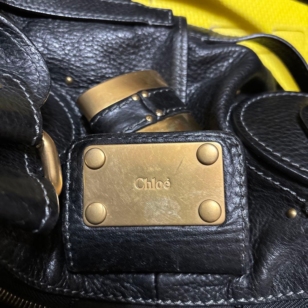 Chloe黒のレザーハンドバッグ 032-038