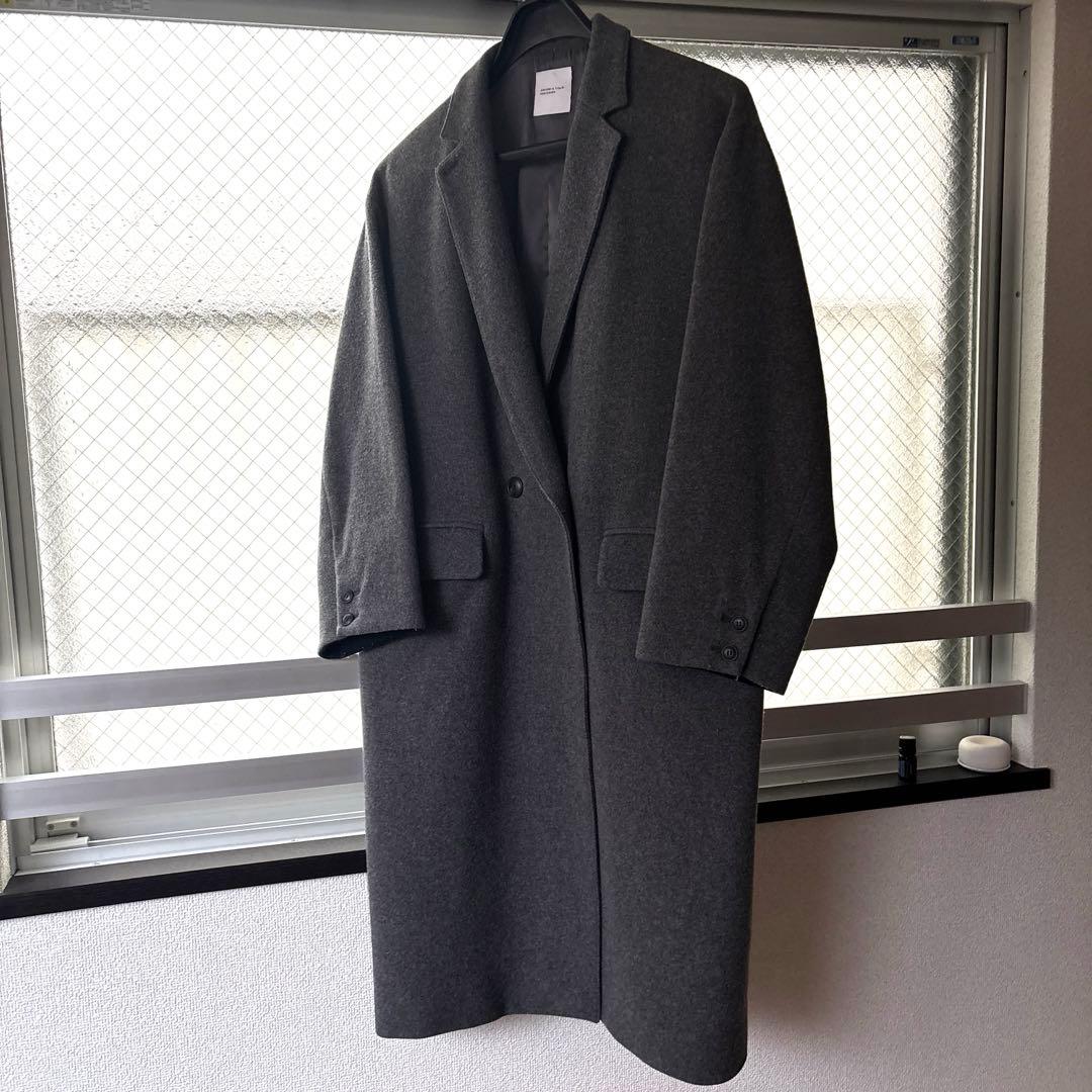 北欧暮らしの道具店　3WAYアレンジ襟のかろやかチェスターコート　グレー