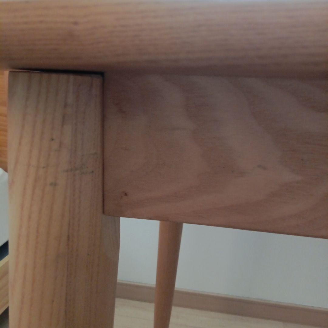 タモ材 ダイニングテーブル 引き出し付き