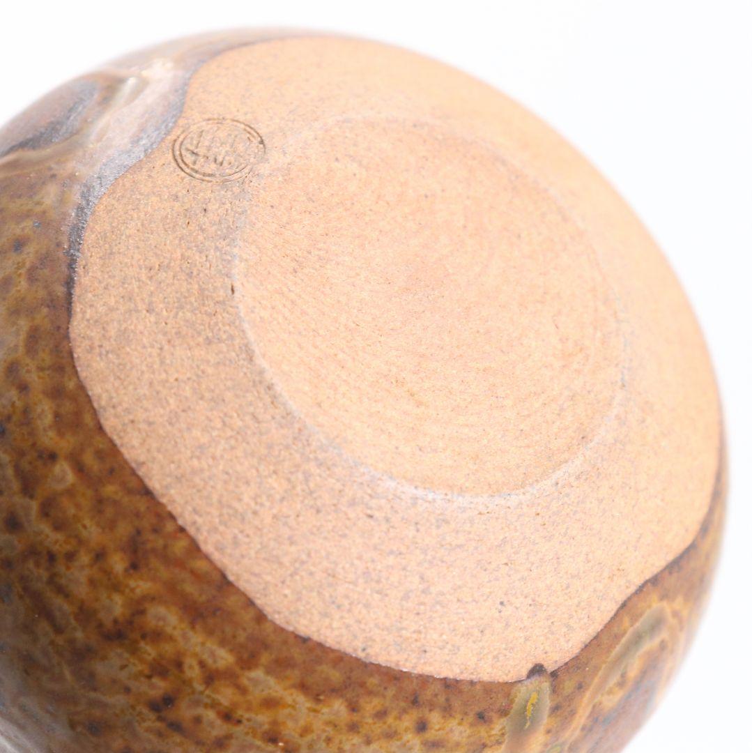 笹田仁史作 唐物大名物 利休丸壷写 茶入 藤種緞子仕覆付 茶道具　V905