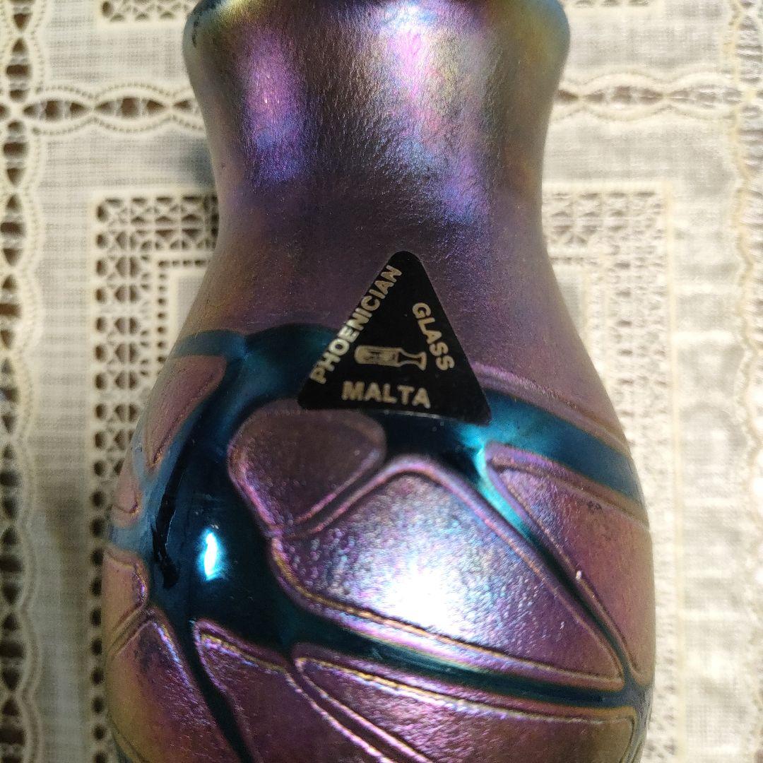 \"未使用\" フェニキアン・グラス ラスター彩『 花瓶』地中海マルタ1993年製