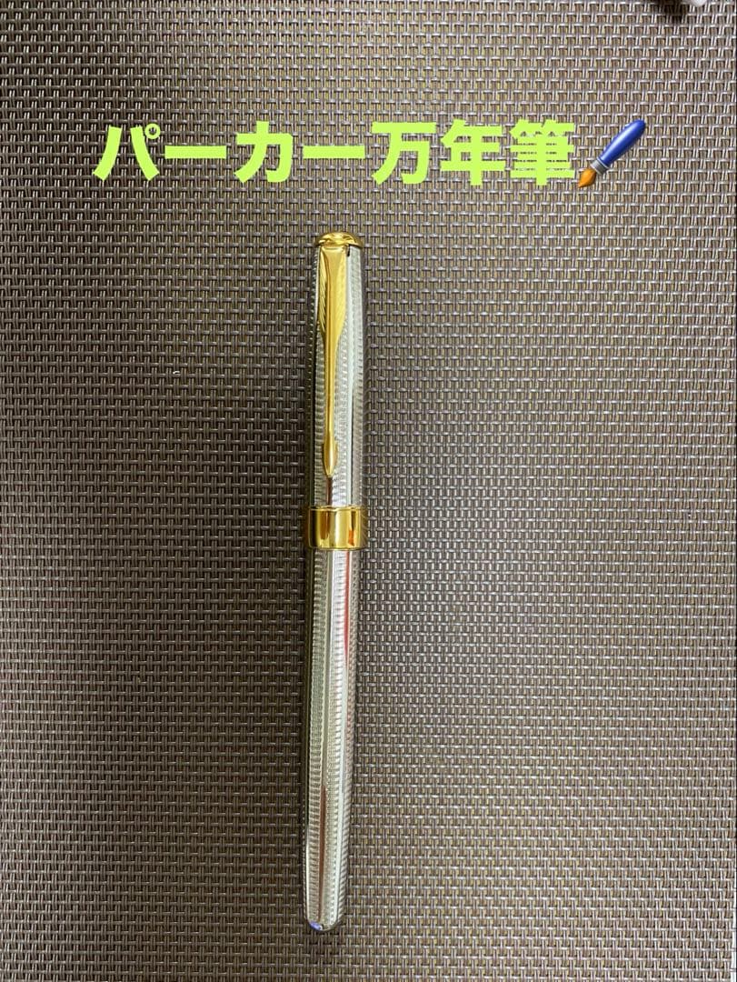 シルバーゴールド 万年筆 18金ペン先