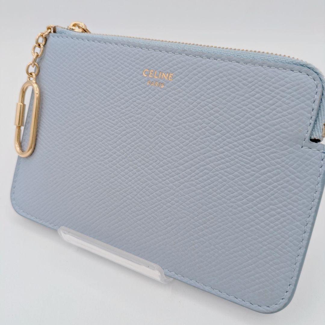 CELINE セリーヌ ライトブルー レザー ケース