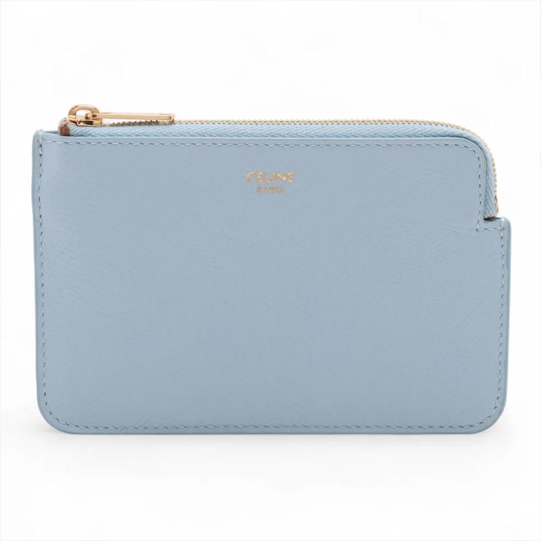 CELINE セリーヌ ライトブルー レザー ケース