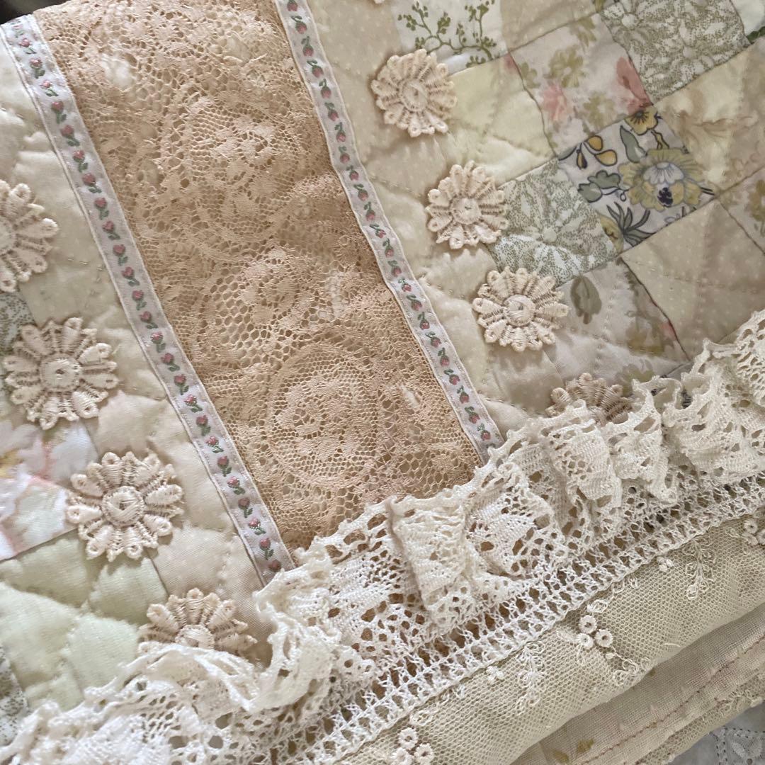 ハンドメイド　四角繋ぎ　レース　　バック