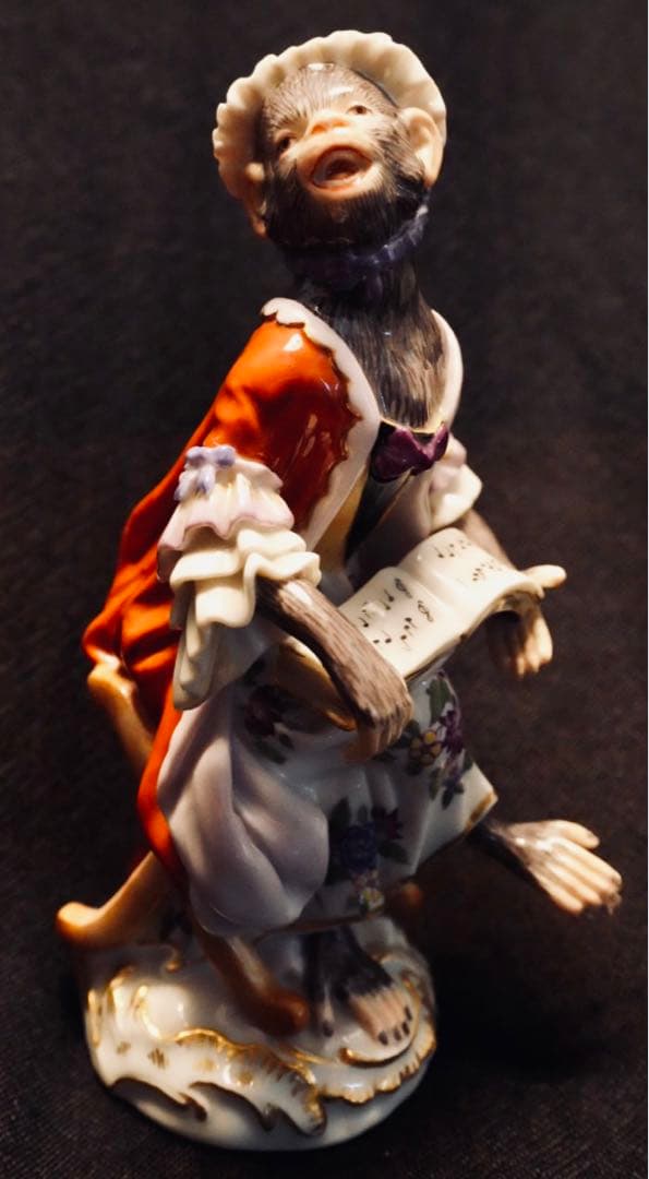 【美品 】マイセン 猿の楽団 コーラス 赤茶色 1級品