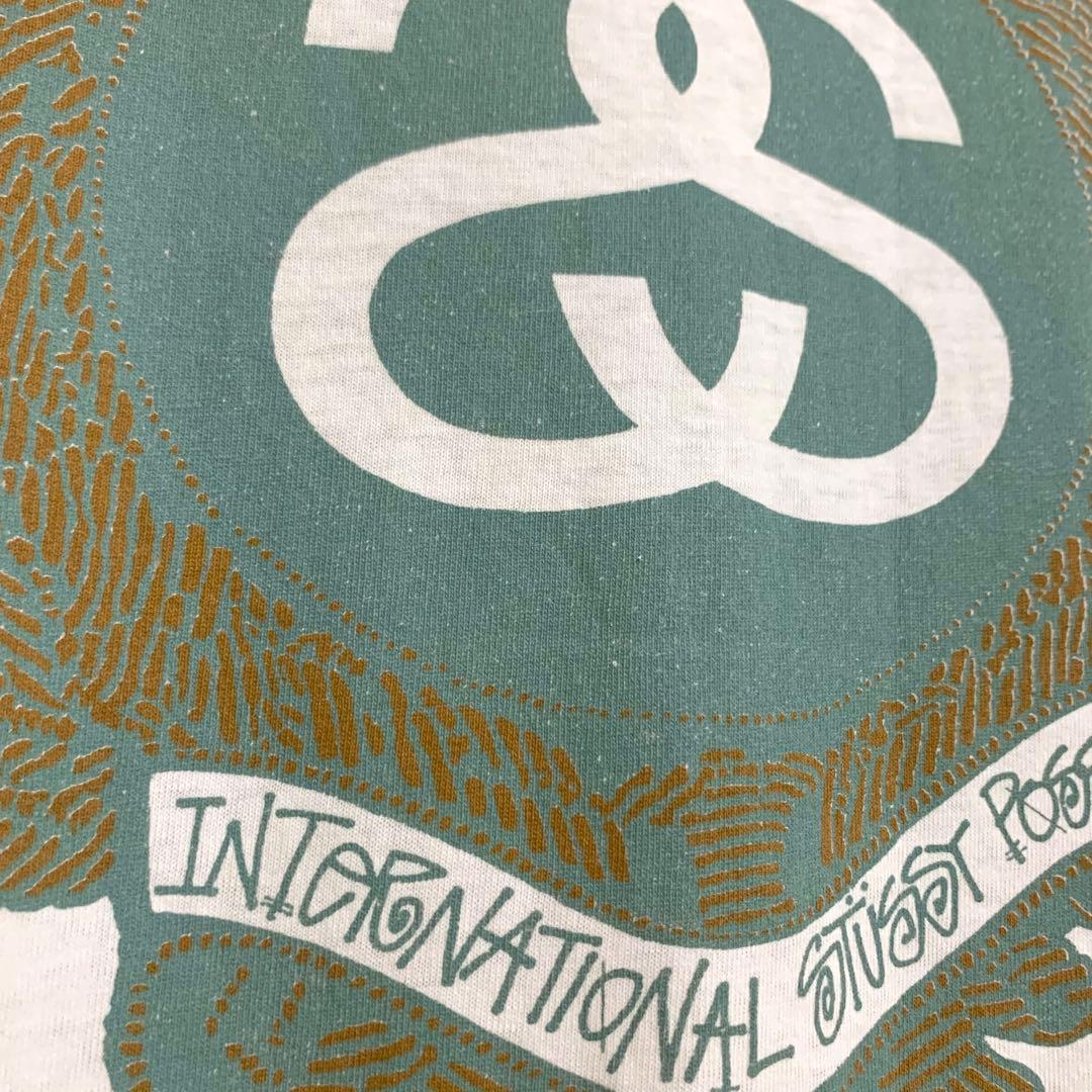 80s 前期 STUSSY USA製 黒タグ SS リンク エンブレム Tシャツ