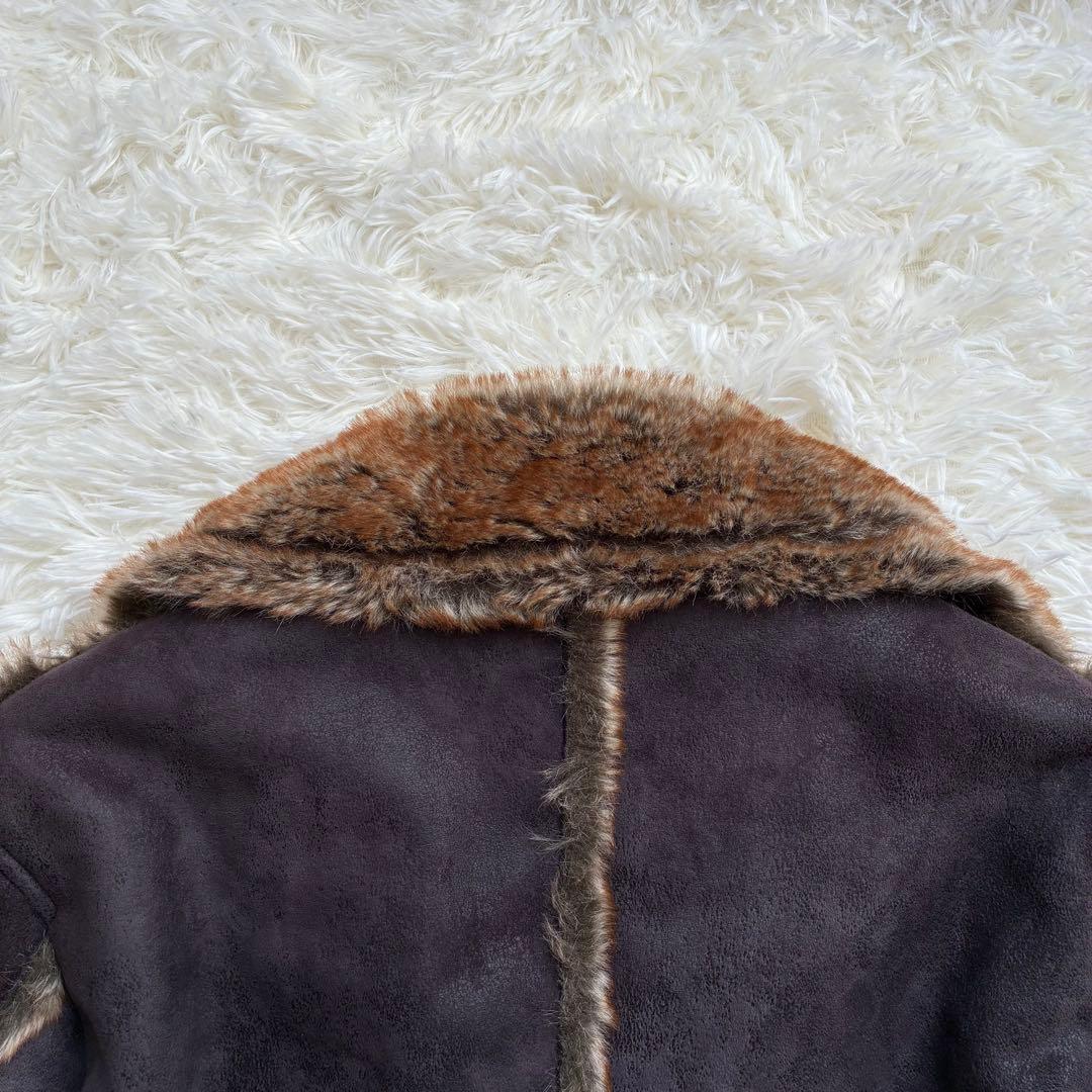 【激レア】ユーピーレノマ ムートンコート ファー 毛皮 極暖 LL 大きいサイズ