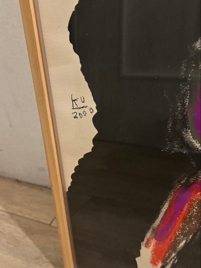 ミミミ　黒田征太郎 横60縦80木製フレーム付き