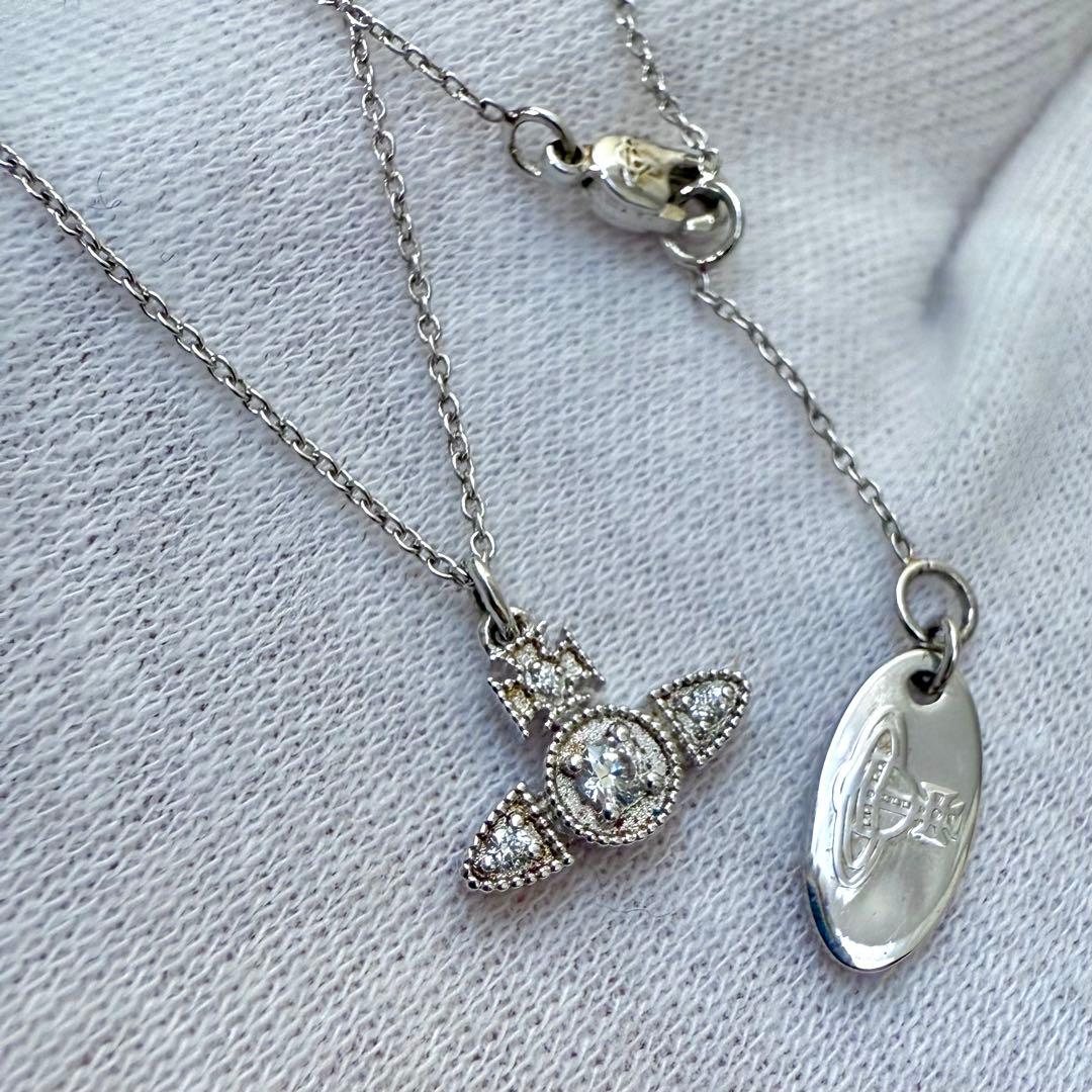 お箱類込希少廃盤 VivienneWestwoodオーブ/華奢ストーンネックレス